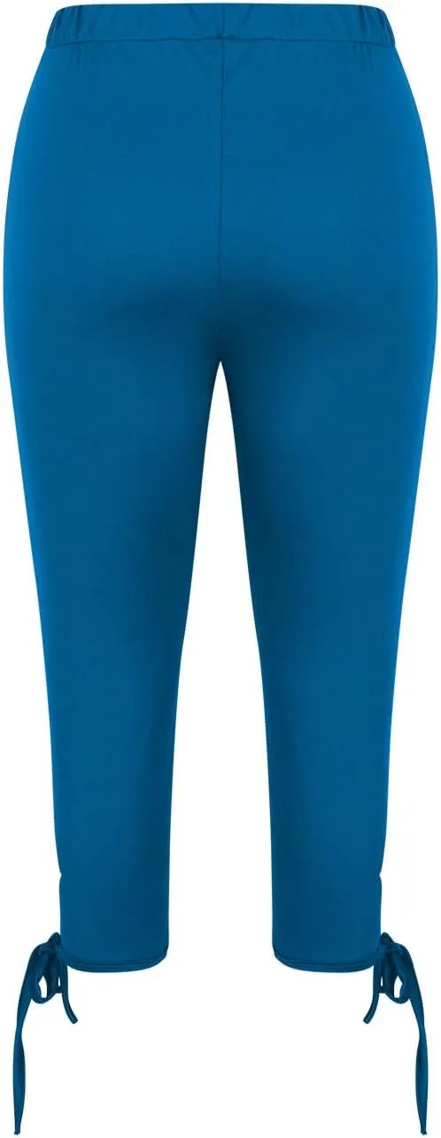 Ruziyoog Womens Summer Dressy Capris Knee-Length Yoga Capri Leggings Cropped High Waist Yoga Pants Comfortable Stretch Pants