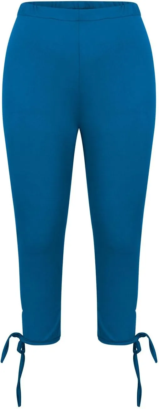 Ruziyoog Womens Summer Dressy Capris Knee-Length Yoga Capri Leggings Cropped High Waist Yoga Pants Comfortable Stretch Pants
