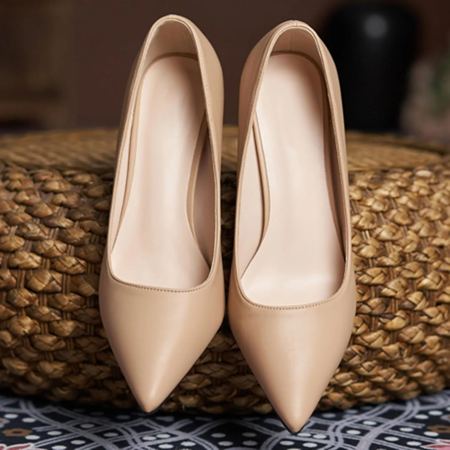 SAILING LU Pumps Shoes for Women Low Heels Wedding Dressy Sexy Kitten Heels Closed Pointed Toe Pumps Shoes