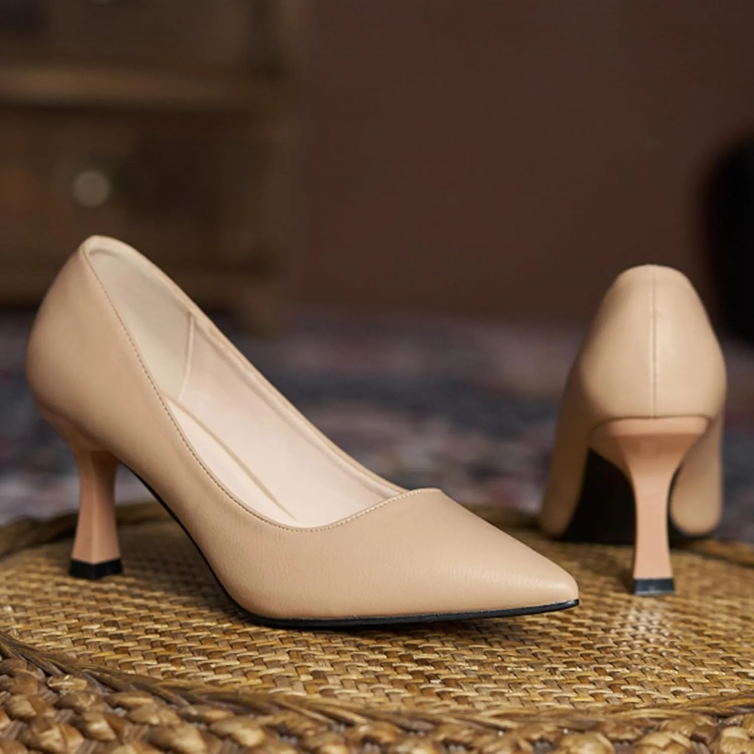 SAILING LU Pumps Shoes for Women Low Heels Wedding Dressy Sexy Kitten Heels Closed Pointed Toe Pumps Shoes