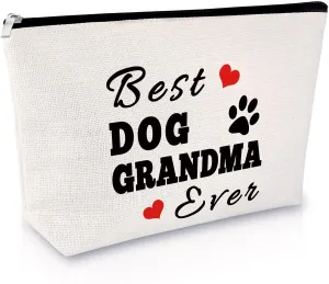 Sfodiary Dog Grandma Gifts Dog Lovers Gift Best Dog Grandma Ever Makeup Bag Pet Owner Rescue Gift Cosmetic Bag Animal Lovers Gift for Women Birthday Mothers Day Gift Travel Cosmetic Pouch