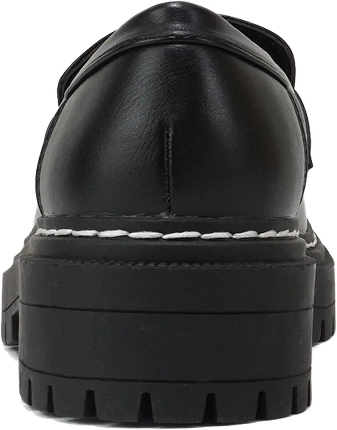 Soda Eureka ~ Women Slip On Platform Penny Loafer Lug Sole with Stitched Detail