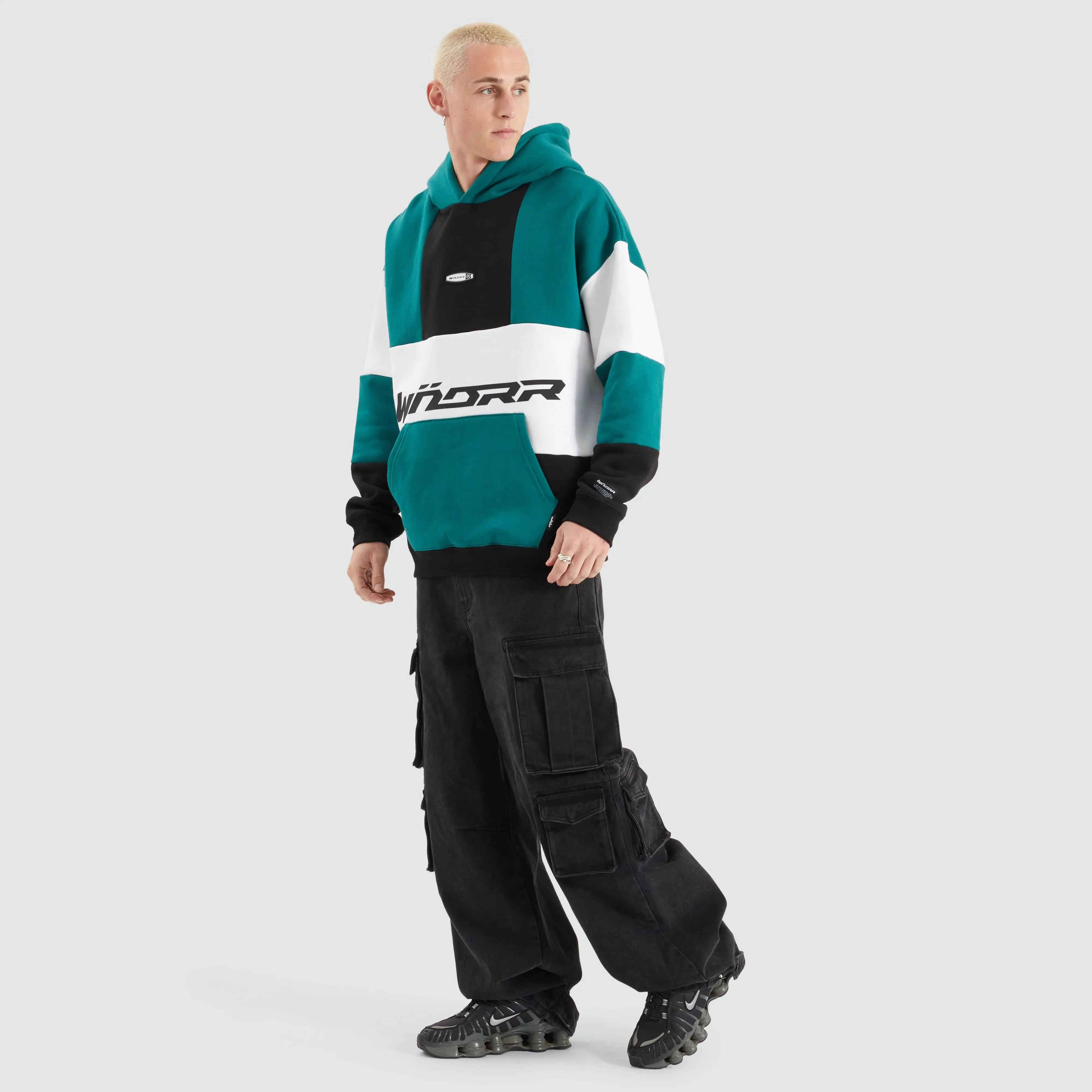 Solitude Panel Hood Sweat Black/ Teal