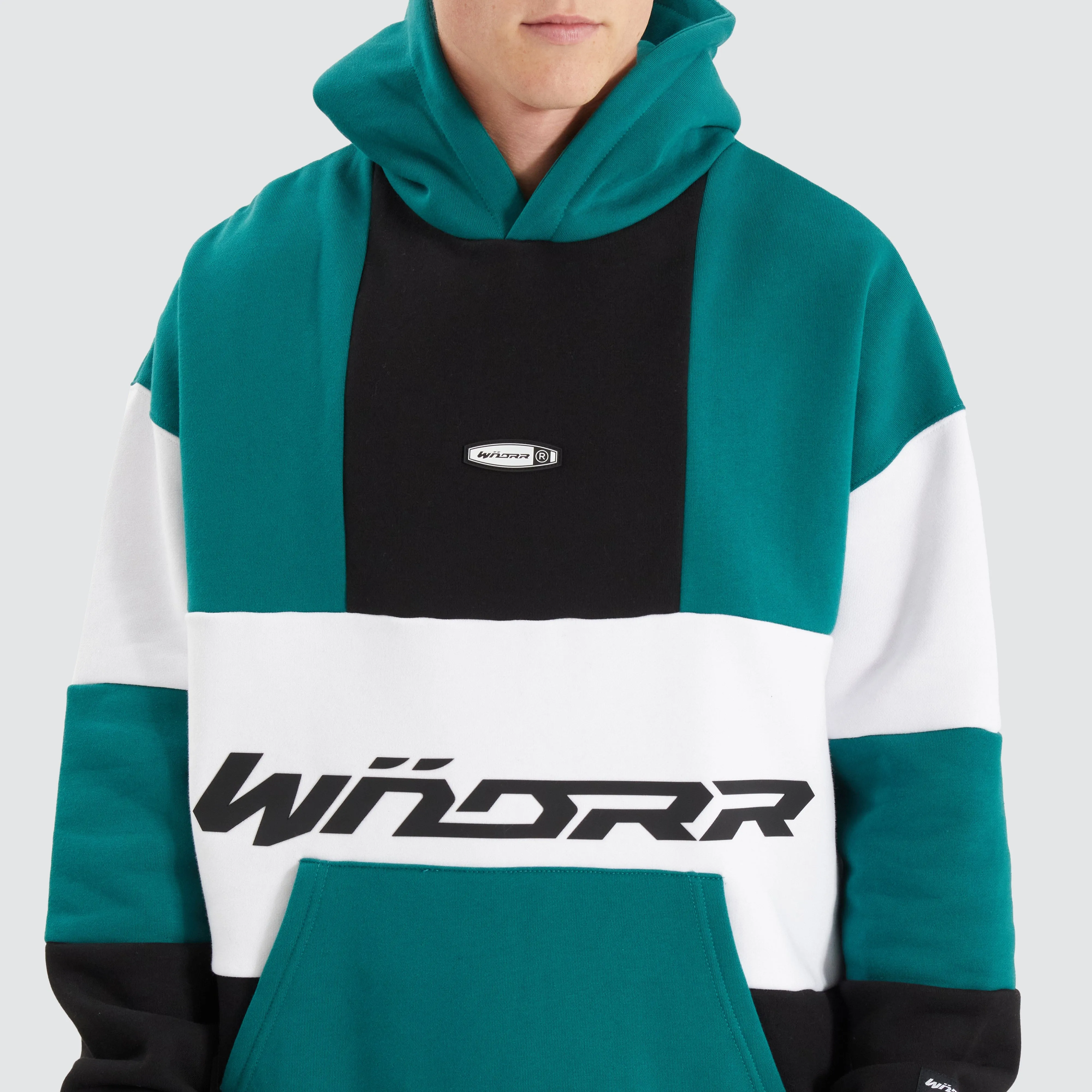 Solitude Panel Hood Sweat Black/ Teal