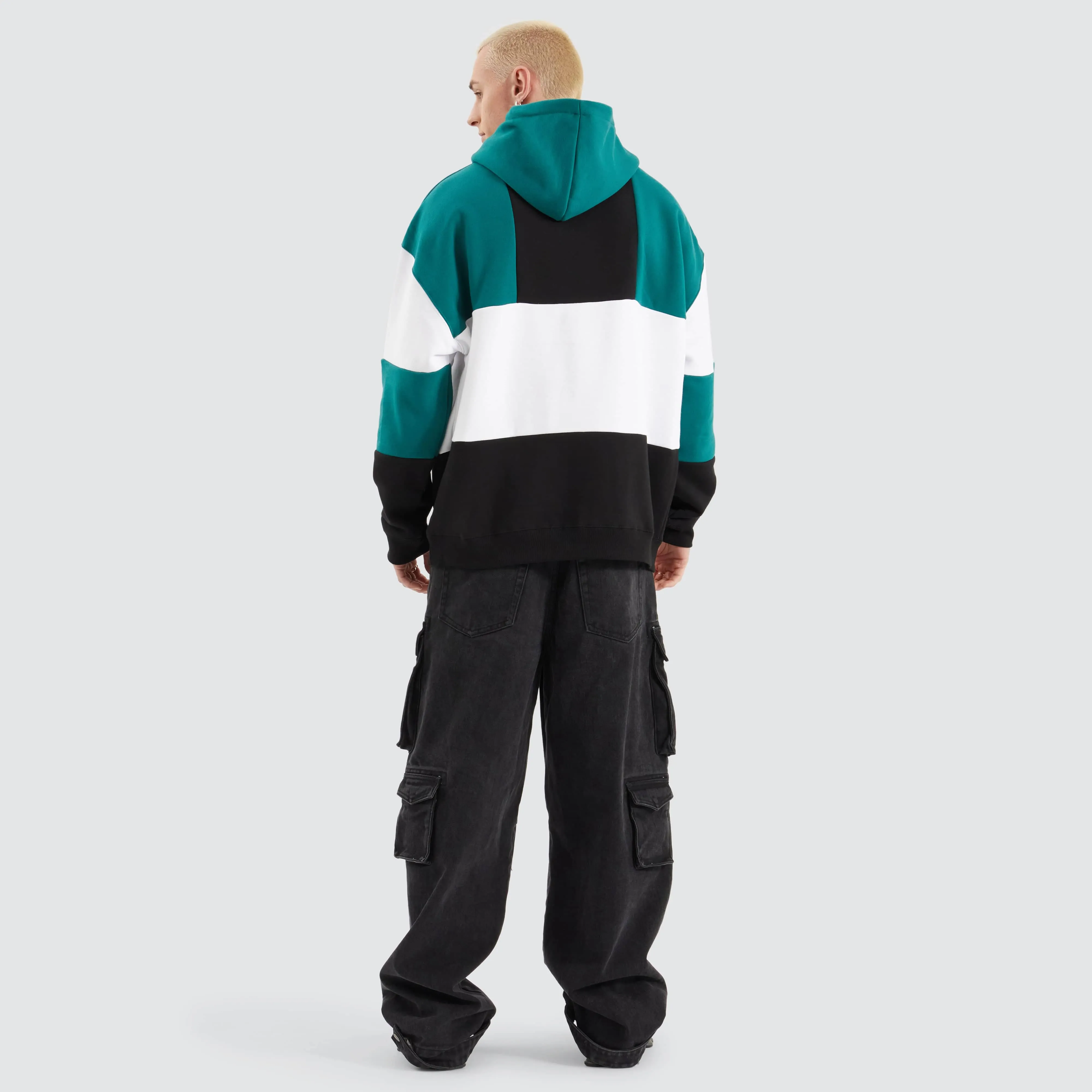 Solitude Panel Hood Sweat Black/ Teal