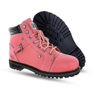 Steel Toe Boots for Women - Pink - 6.5M | Waterproof Women's Fusion Work Boots | Leather Work Boots | Rugged Goodyear Welt Construction | Oil Resistant Outsoles & Cushioned Insoles