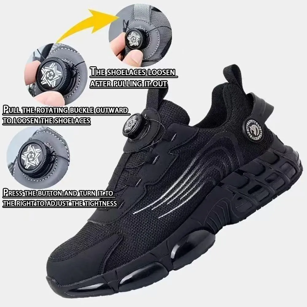 Steel Toe Safety Shoes for Men & Women, Lightweight Slip-Resistant Work Sneakers, Breathable & Cushioned, Indestructible & Puncture-Proof