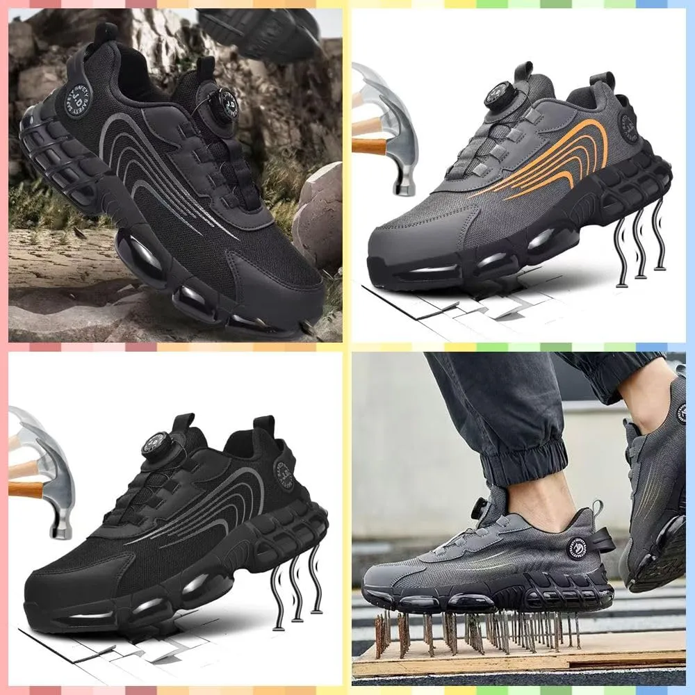 Steel Toe Safety Shoes for Men & Women, Lightweight Slip-Resistant Work Sneakers, Breathable & Cushioned, Indestructible & Puncture-Proof