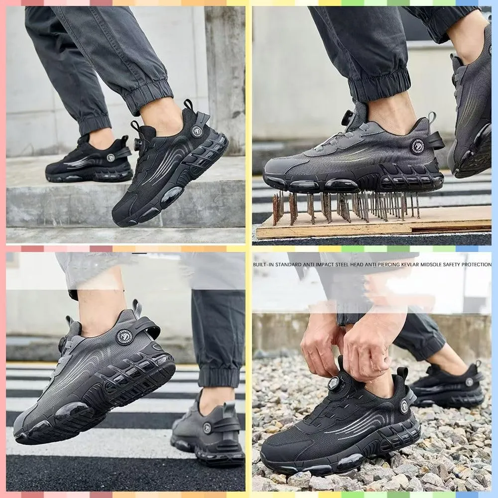 Steel Toe Safety Shoes for Men & Women, Lightweight Slip-Resistant Work Sneakers, Breathable & Cushioned, Indestructible & Puncture-Proof