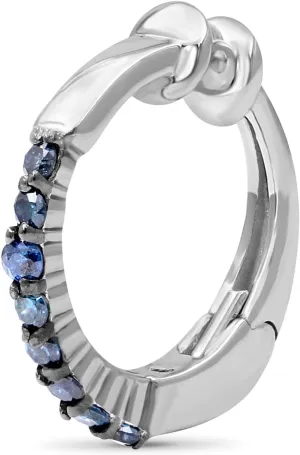 Sterling Silver Ear Cuffs for Women Non Piercing  1/10 Carat Blue Diamond Ear Cuff with Hinged Hoop Comfort Clasps  Silver Ear Cuff Earring by JEWELEXCESS