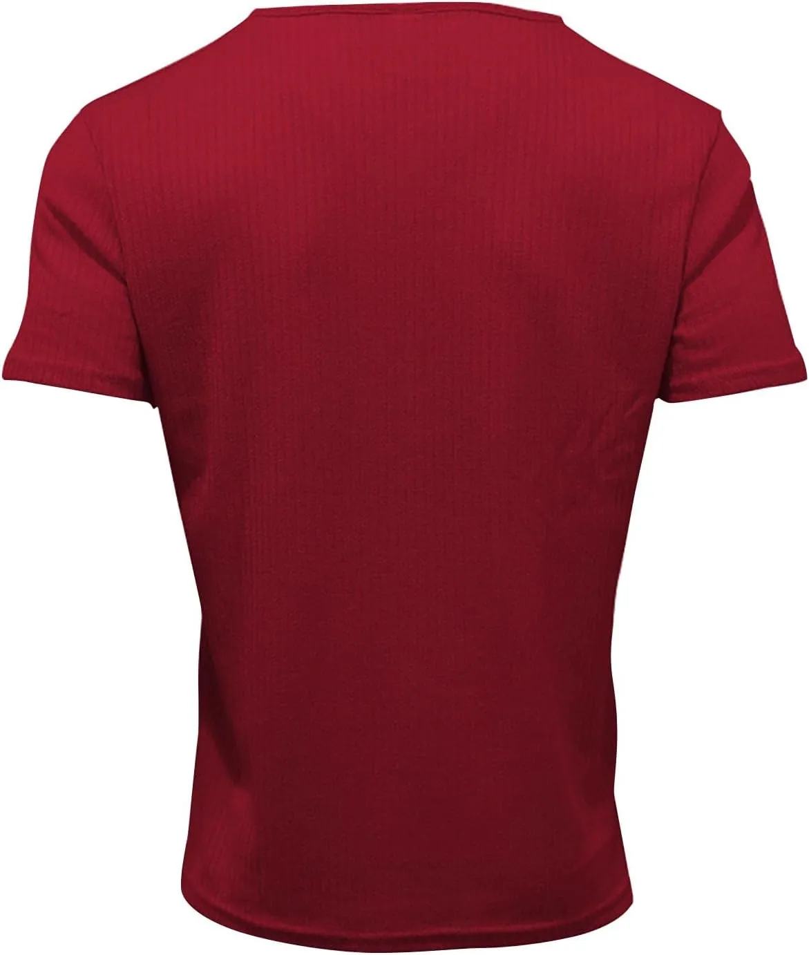 Striped Texture T-Shirts for Men Ribbed Knit Casual Tees Short Sleeve V Neck Shirts Gym Bodybuilding Tops