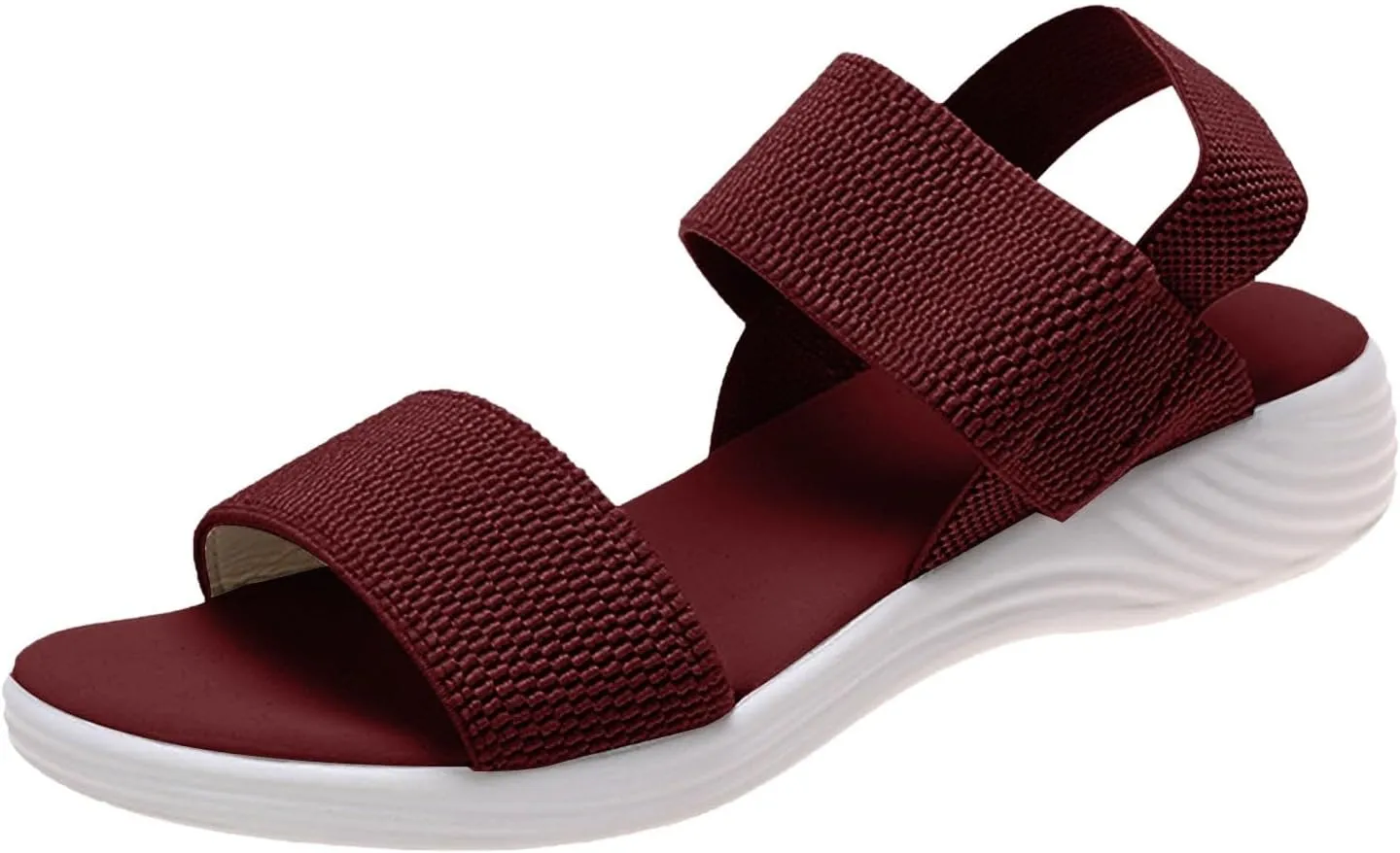 SuanlaTDS Wedge Sandals for Women Dressy Summer Platform Comfortable Low Wedges Heels Arch Support Orthopedic Beach Sandal Elastic Ankle Strap Wide Width Open Toe Thick Sole Walking Shoes