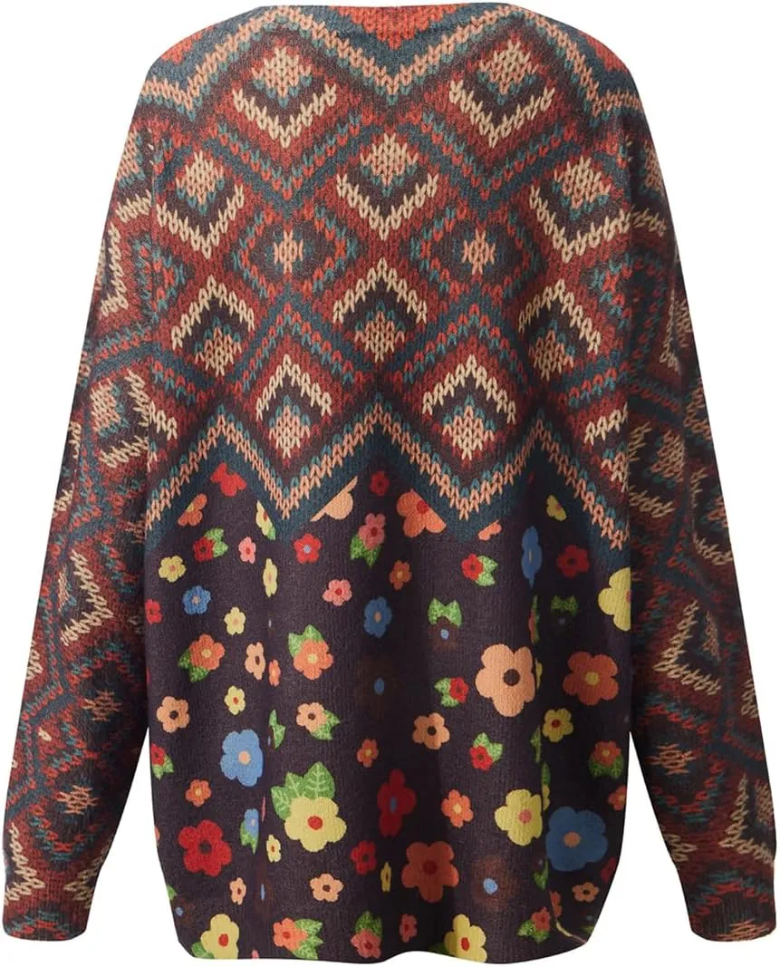 Sweaters for Women Oversized Sweaters Casual Boho Clothes Knit Tops Trendy Graphic Sweater