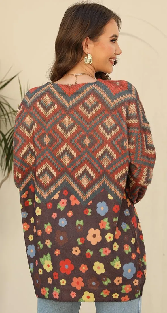 Sweaters for Women Oversized Sweaters Casual Boho Clothes Knit Tops Trendy Graphic Sweater