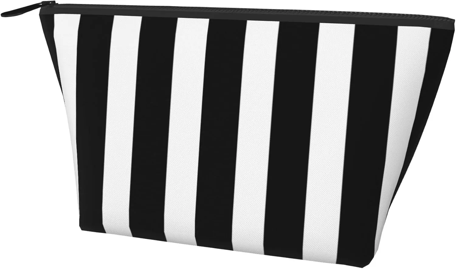 SWEET TANG Ladies Black White Striped Makeup Bags Waterproof Portable Travel Cosmetic Bag Multifunction Toiletry Bags For Weekend Or Daily Storage Use