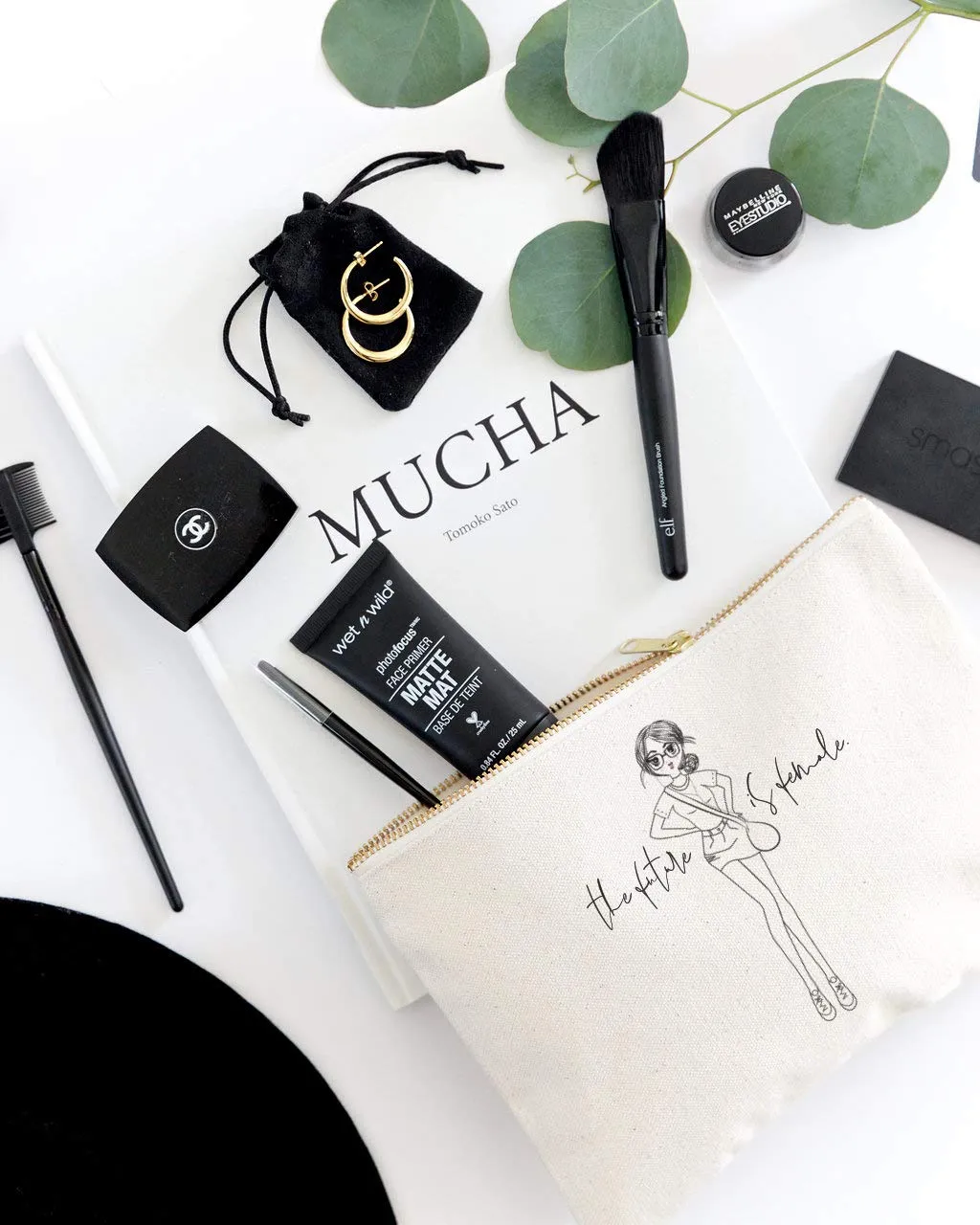 The Cotton & Canvas Co. The Future is Female Feminist, Motivational Cosmetic Bag and Travel Make Up Pouch