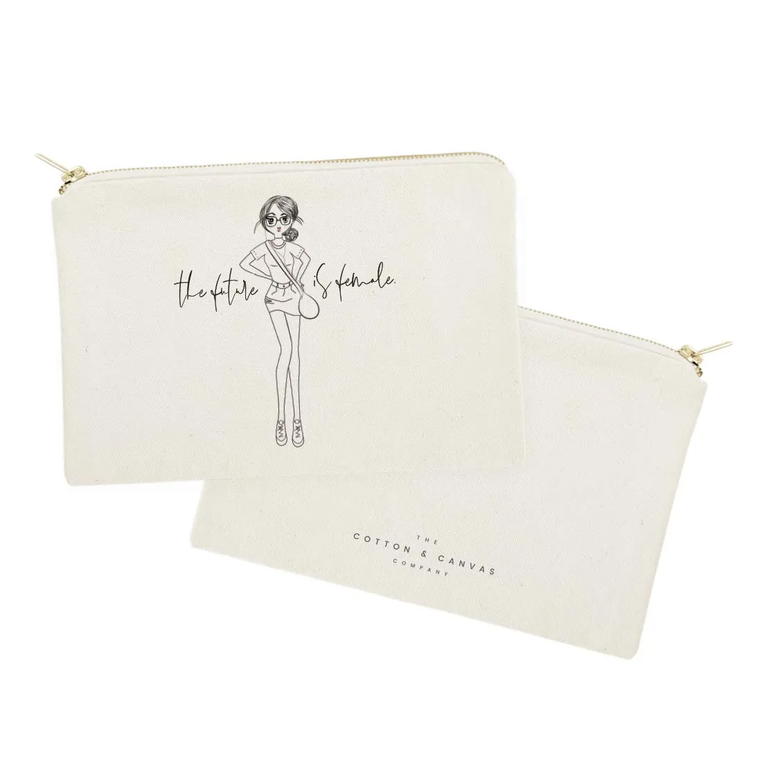The Cotton & Canvas Co. The Future is Female Feminist, Motivational Cosmetic Bag and Travel Make Up Pouch