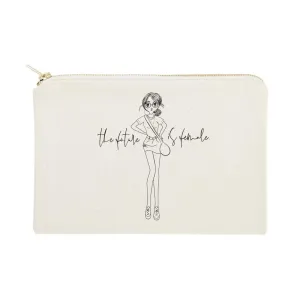 The Cotton & Canvas Co. The Future is Female Feminist, Motivational Cosmetic Bag and Travel Make Up Pouch