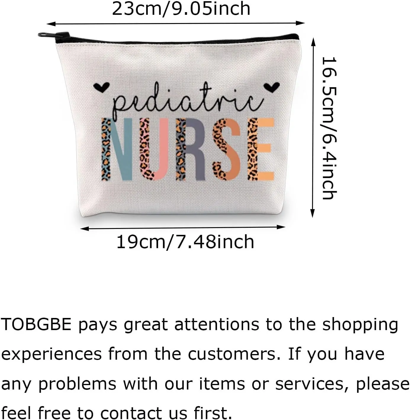 TOBGBE RN Gift Registered Nurse Zipper Pouch Bag