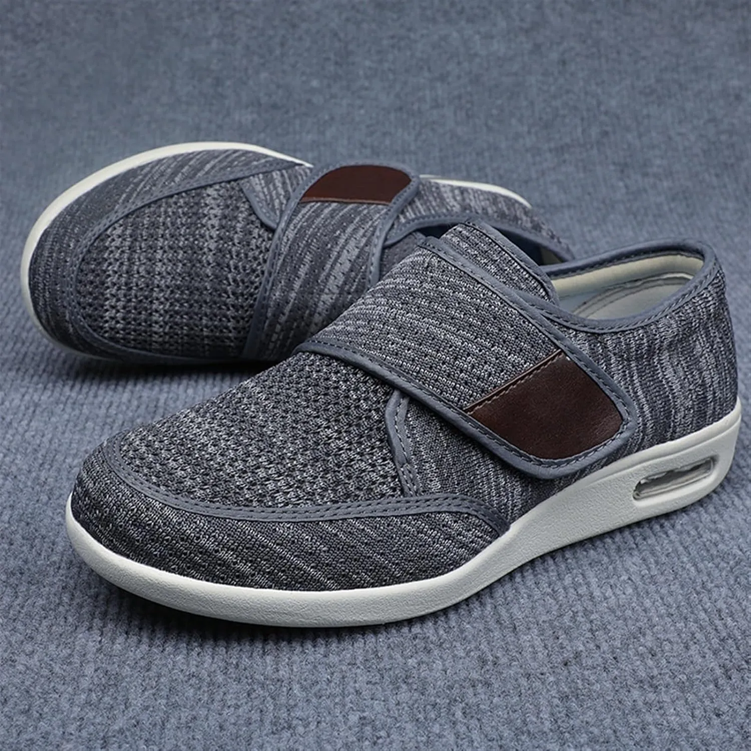 TOSOFT Men's Comfort And Cushiony Diabetic Shoes Wide Feet Flats Orthopedic Slippers Walking Shoes For Elderly Men Sneakers