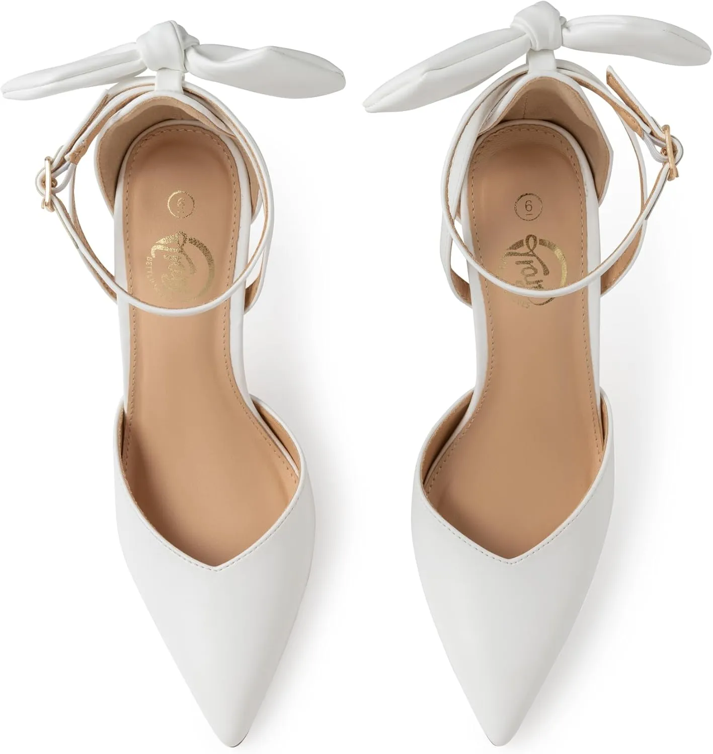 Trary Heels for Women Closed Pointed Toe Heels Women's Pumps Stiletto High Shoes with Bow Knot Comfortable Ankle Strap Office Party Wedding Dress Shoes 3.74" Heel