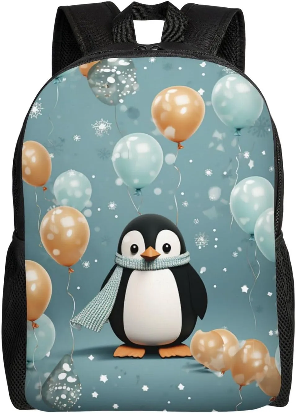 Travel Backpack Penguin Balloon Snowflake Carry on Backpack Lightweight Business 16inches Laptop Backpack for Men Women