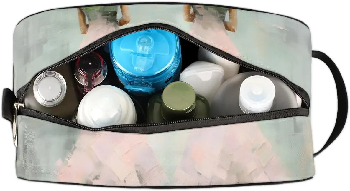 Travel Toiletry Bag for Women Men Ballet Oil Painting Hanging Cosmetic Bag Waterproof Makeup Bag for Shaving Makeup Toothbrush & Travel Essentials