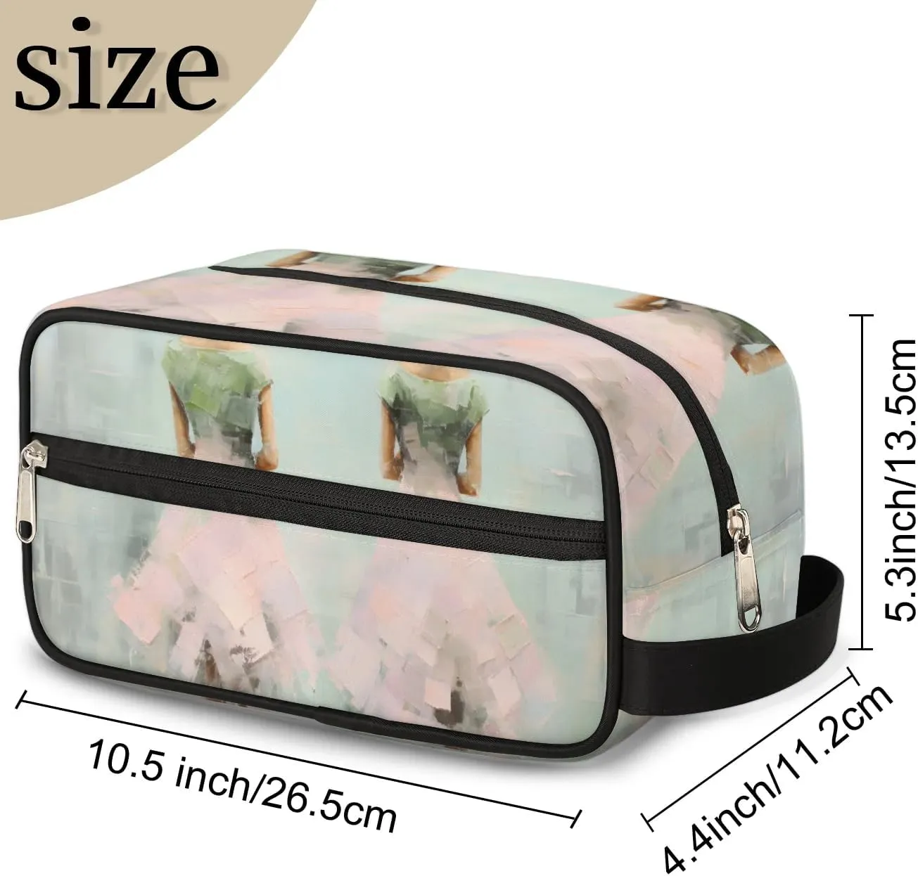 Travel Toiletry Bag for Women Men Ballet Oil Painting Hanging Cosmetic Bag Waterproof Makeup Bag for Shaving Makeup Toothbrush & Travel Essentials