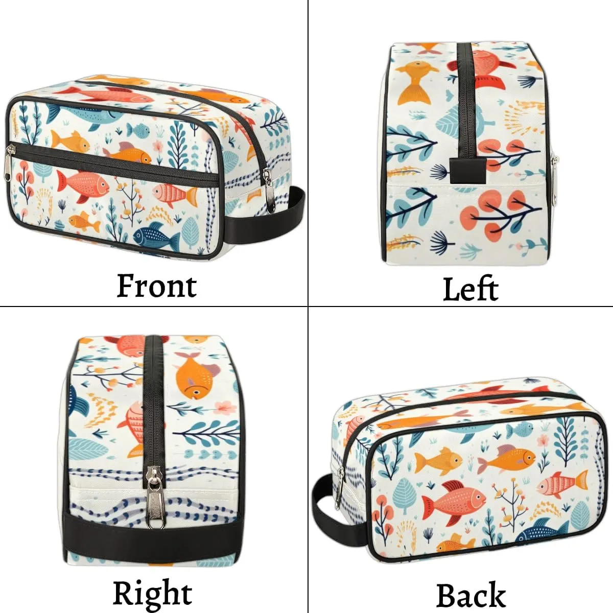 Travel Toiletry Bag for Women Men Cartoon Fish Hanging Cosmetic Bag Waterproof Makeup Bag for Shaving Makeup Toothbrush & Travel Essentials