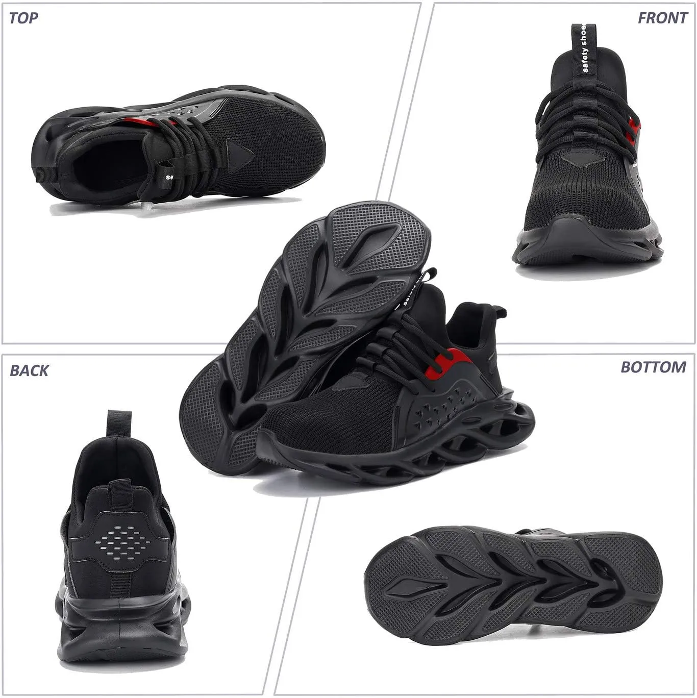 U-lite Steel Toe Safety Indestructible Work Shoes for Men Women, Lightweight Breathable Water-Proof Industrial Construction Shoe