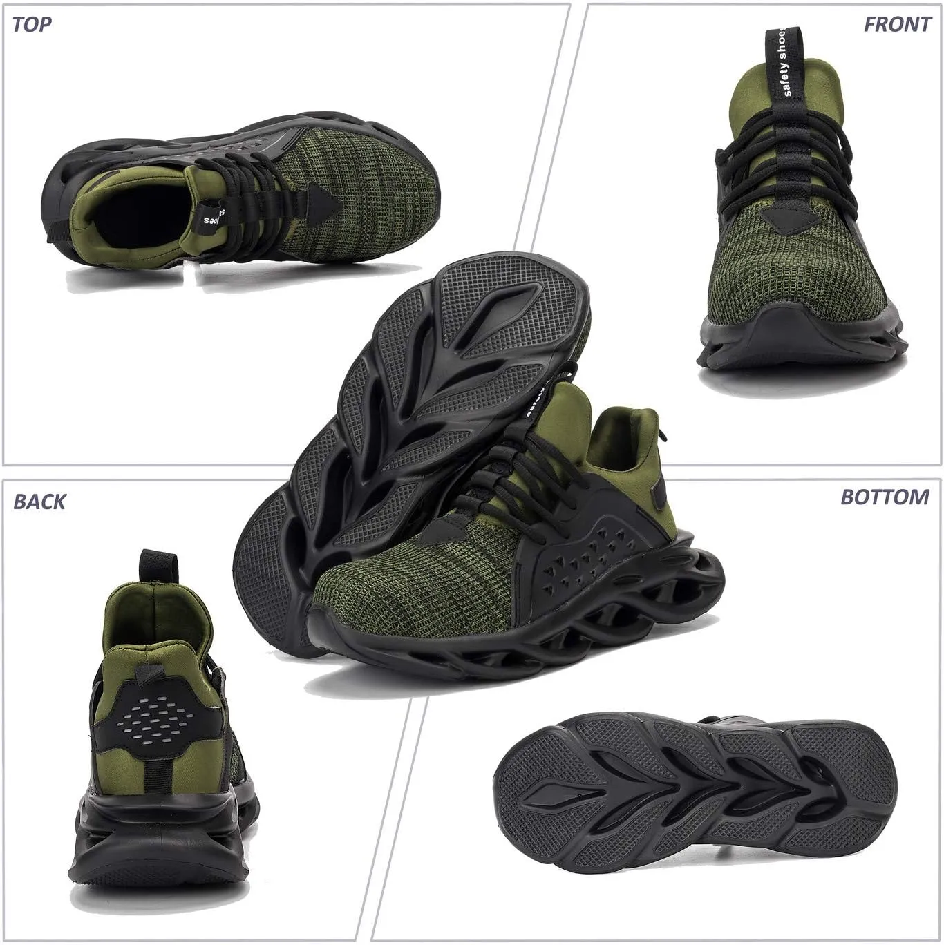 U-lite Steel Toe Safety Indestructible Work Shoes for Men Women, Lightweight Breathable Water-Proof Industrial Construction Shoe