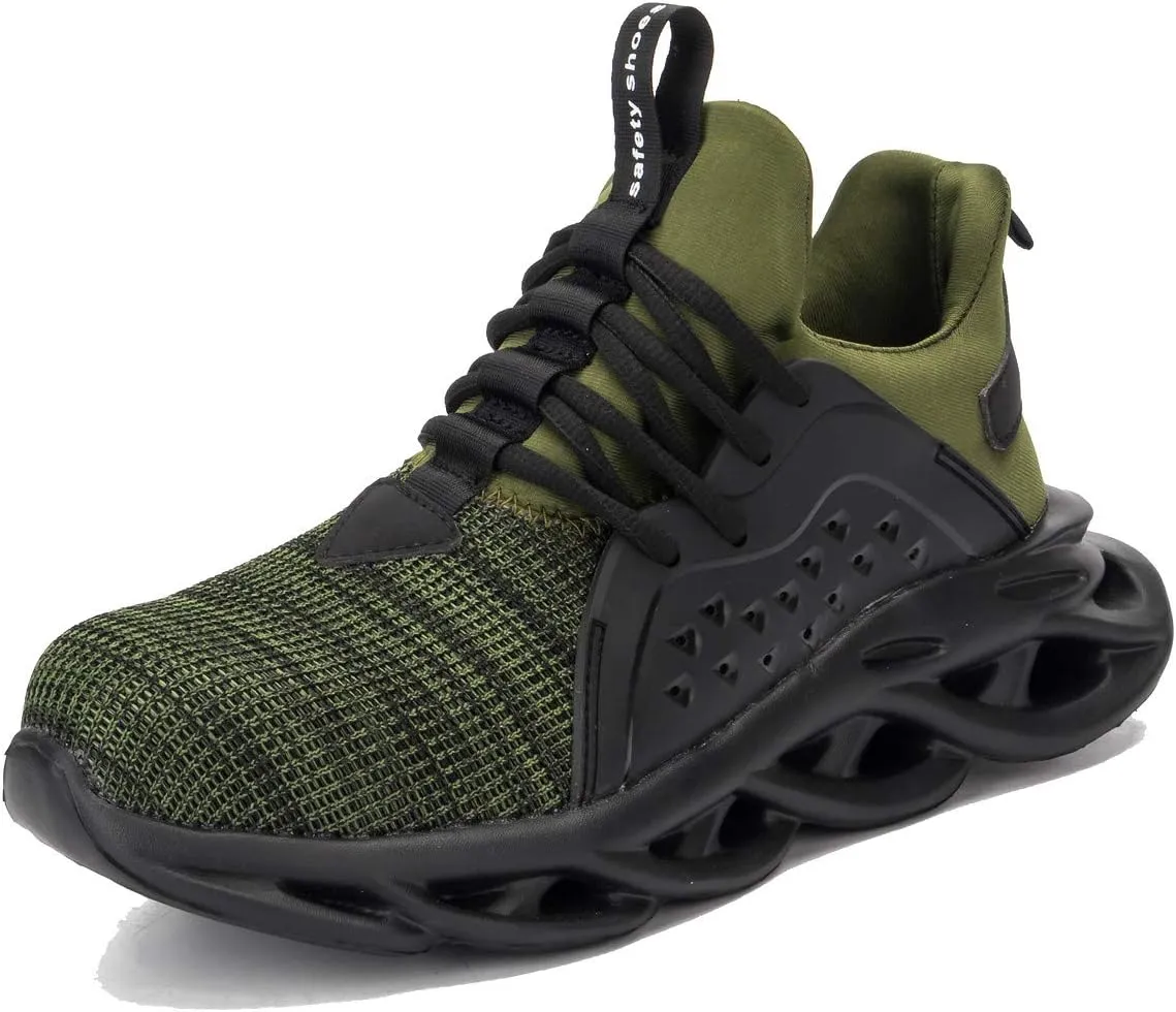 U-lite Steel Toe Safety Indestructible Work Shoes for Men Women, Lightweight Breathable Water-Proof Industrial Construction Shoe