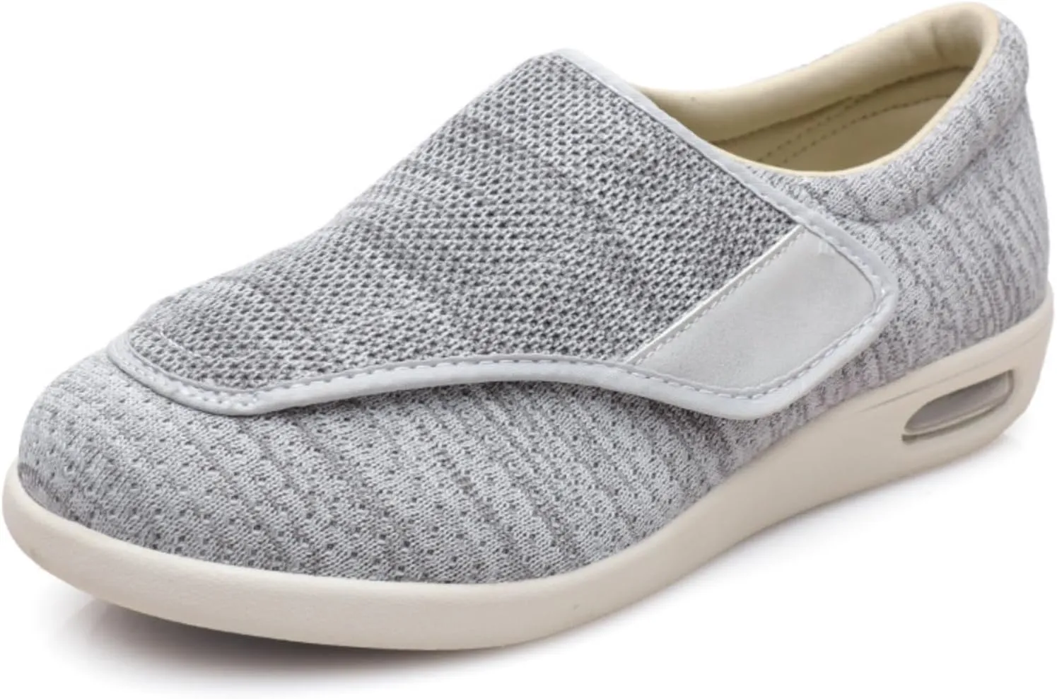 Unisex Comfort Walking Shoes for Seniors - Breathable Mesh Slip-Resistant with Adjustable Hook & Loop, Lightweight Cushioned Sole for Men Women