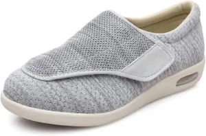 Unisex Comfort Walking Shoes for Seniors - Breathable Mesh Slip-Resistant with Adjustable Hook & Loop, Lightweight Cushioned Sole for Men Women