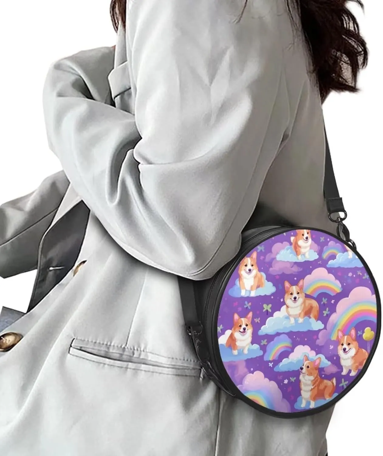 Upetstory Small Crossbody Round Purse for Women Teen Girls Shoulder Bag