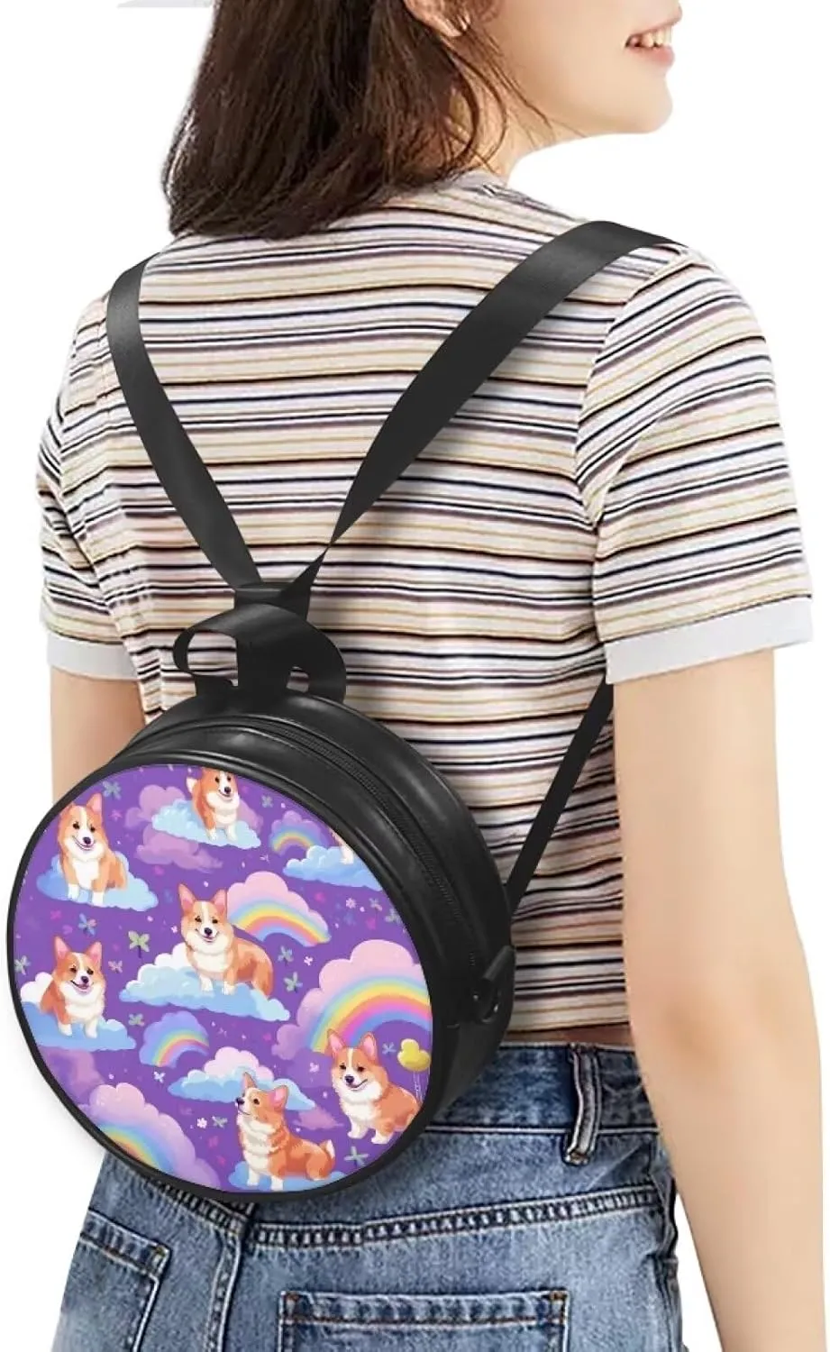 Upetstory Small Crossbody Round Purse for Women Teen Girls Shoulder Bag