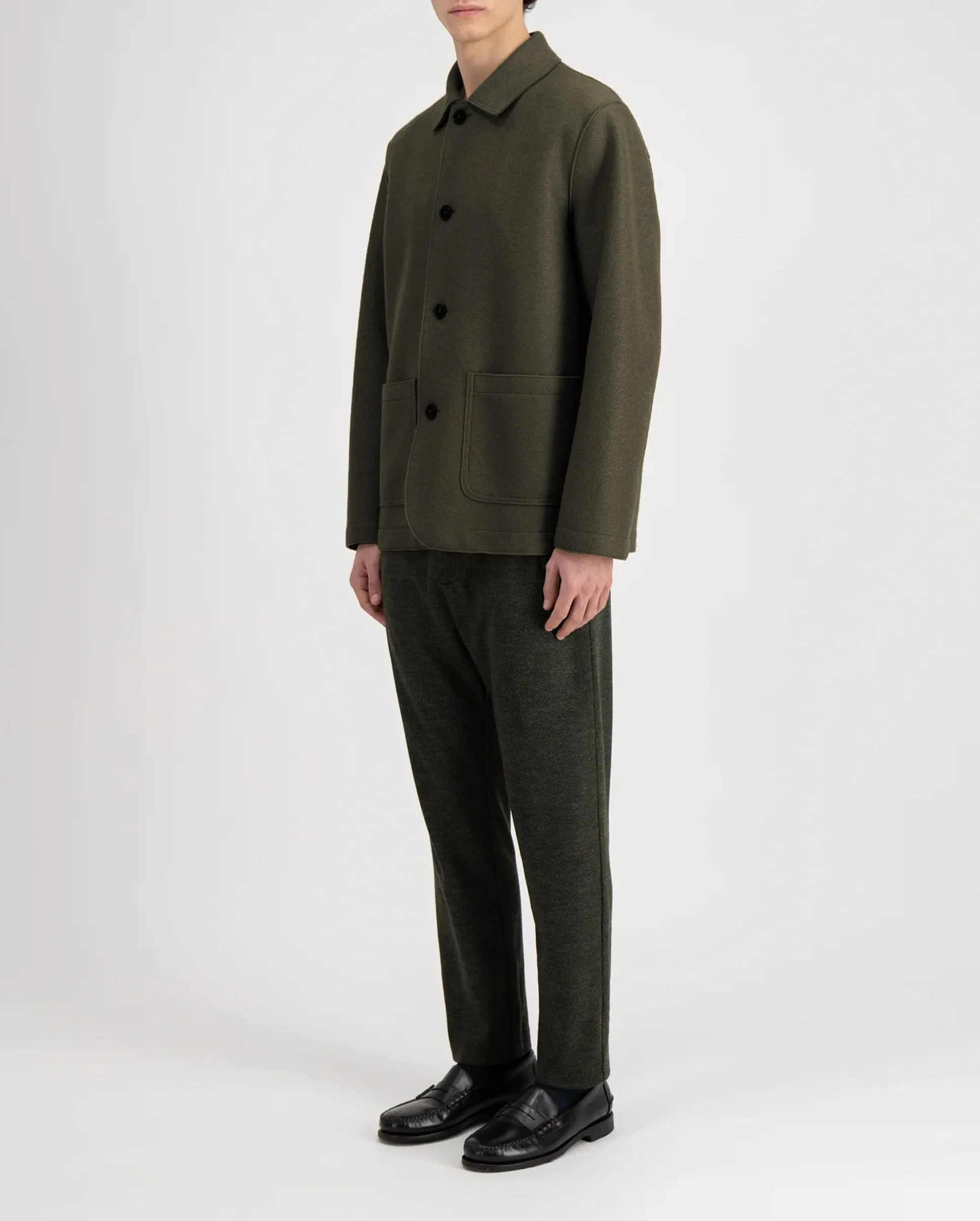 UTILITY PRESSED WOOL JACKET / HUNTING GREEN