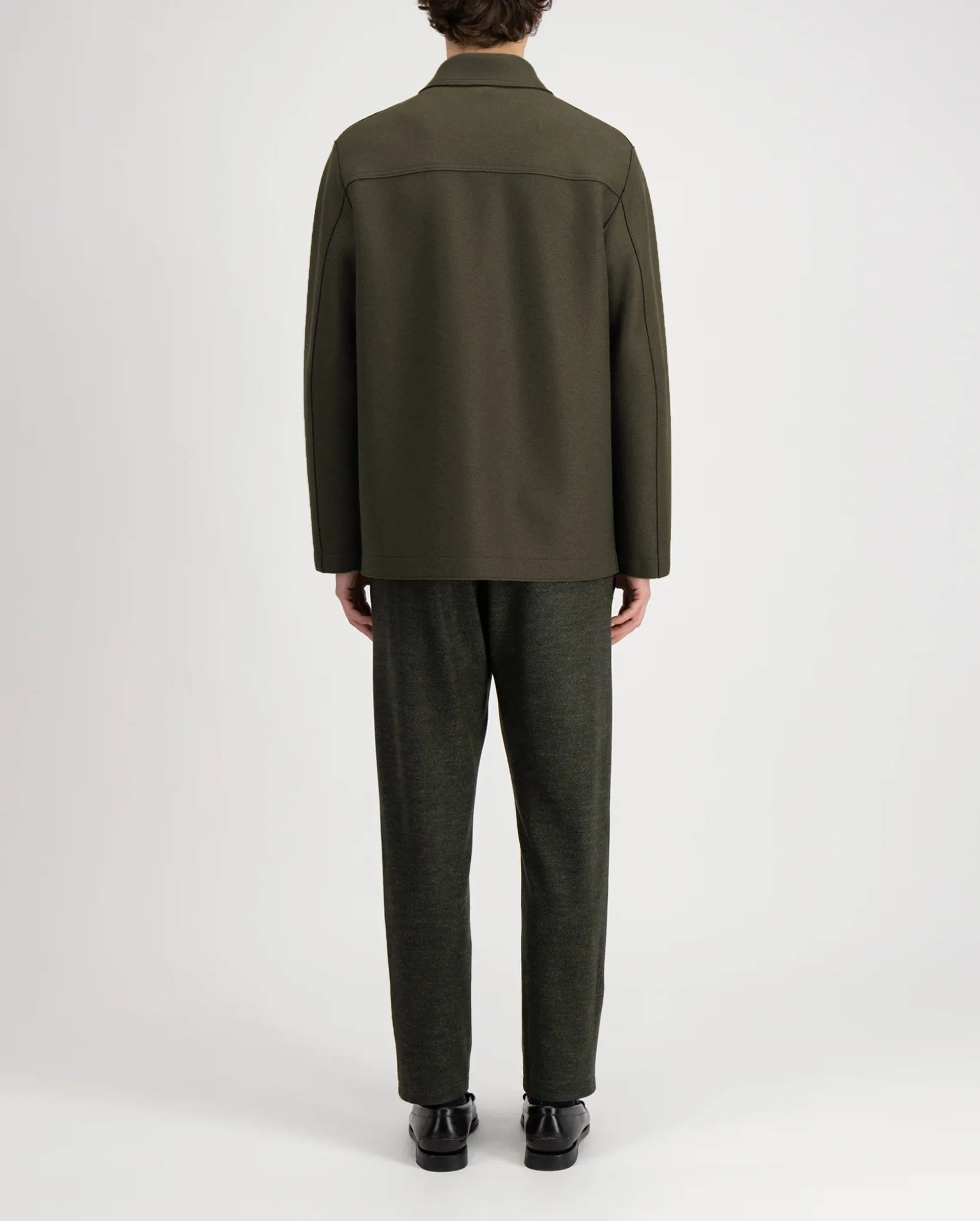 UTILITY PRESSED WOOL JACKET / HUNTING GREEN