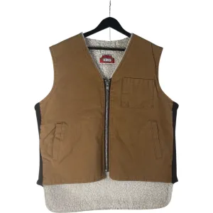 Vintage Sherpa Lined Full-Zip Workwear Vest