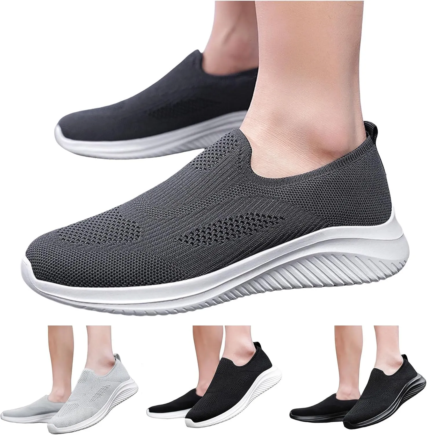 Walking Shoes for Men Gym Shoes Athletic Shoes Summer Mesh Running Shoes Slip On Sneakers Lightweight Breathable Tennis Shoes
