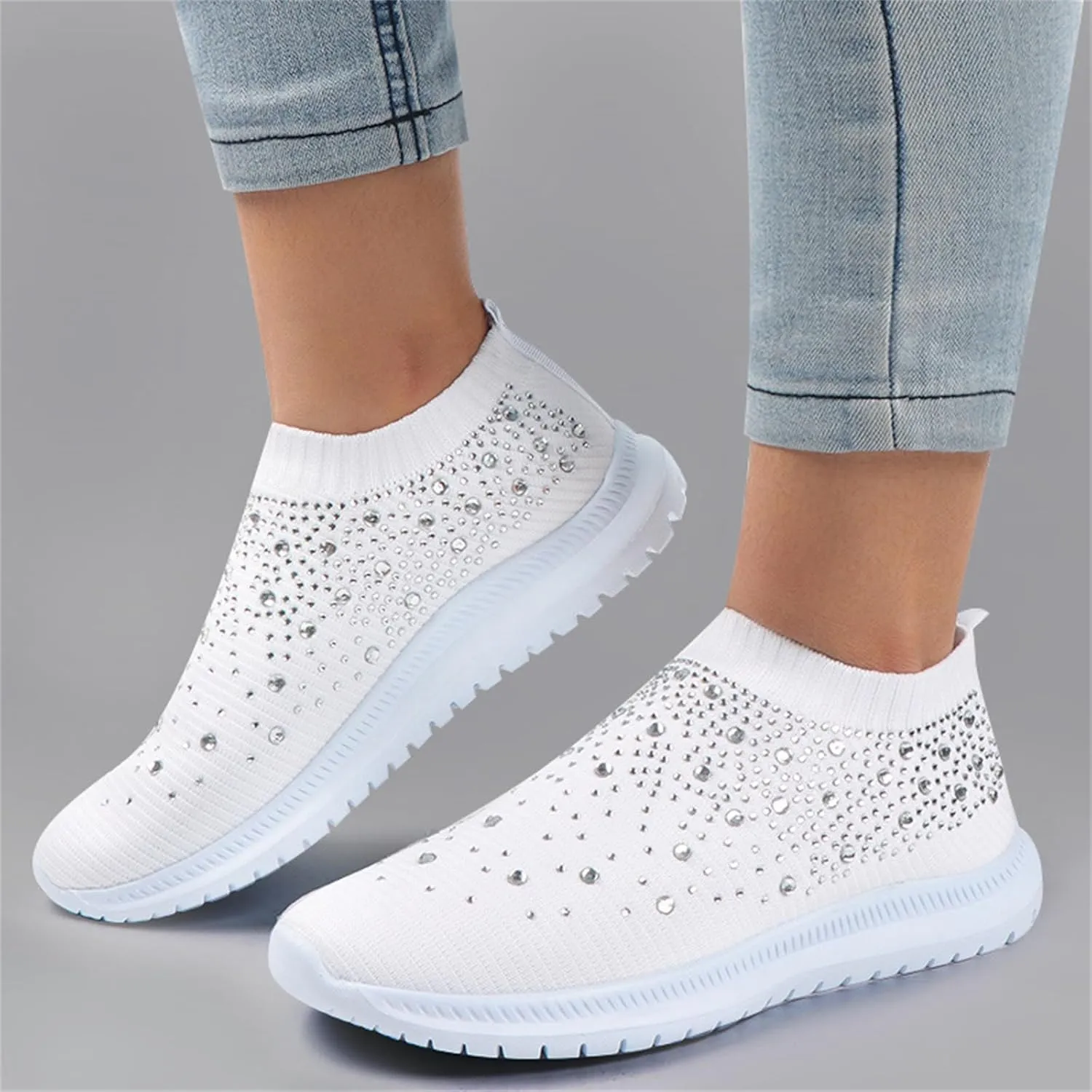 Walking Shoes Women Arch Support Slip On Sneakers Running Shoes Lightweight Gym Workout Tennis Shoes Fashion Sneakers