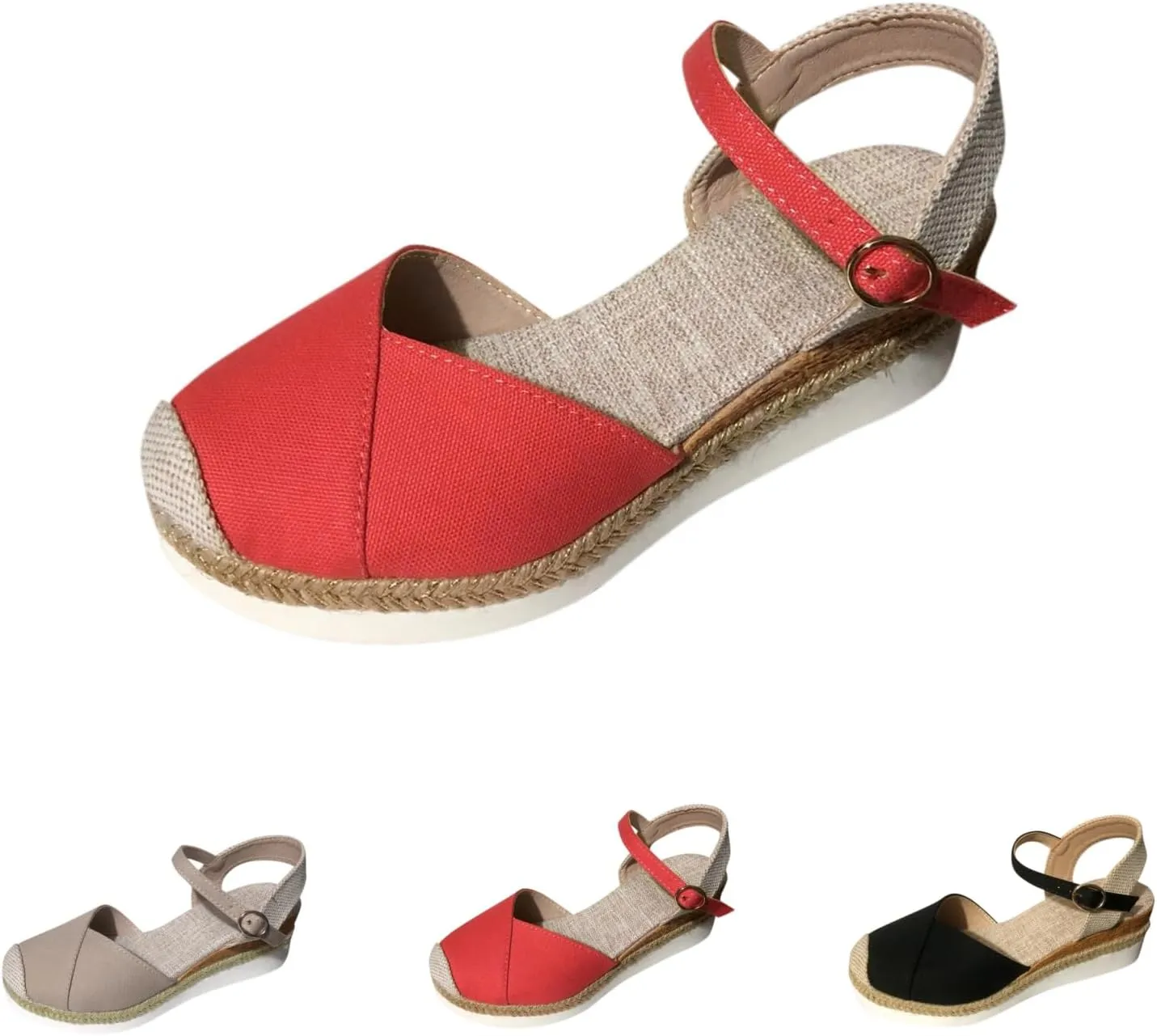 Wedge Sandals for Women Dressy Orthopedic Platform Summer Walking Flat Ankle Strap Fashion Strappy Anti-Slip Sandals
