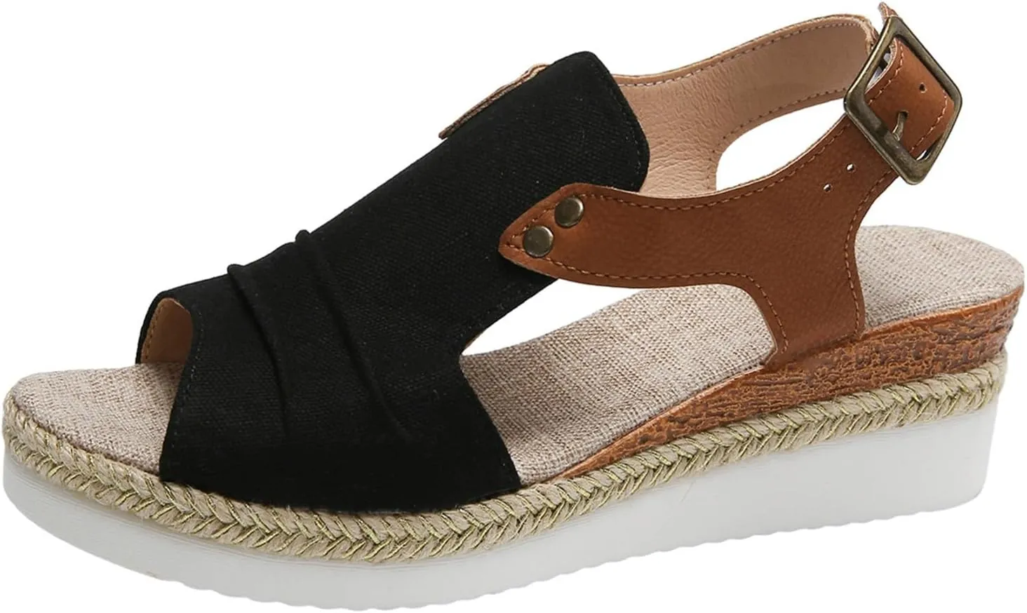 Wedge Sandals for Women, Women Open Toe Ankle Strap Wedge Heels Sandals Dressy Summer Casual Orthopedic Platform Sandals