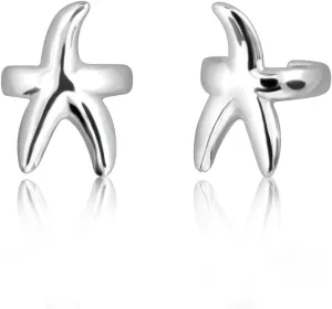 WithLoveSilver 925 Sterling Silver Nautical Ocean Starfish Ear Cuffs Earring