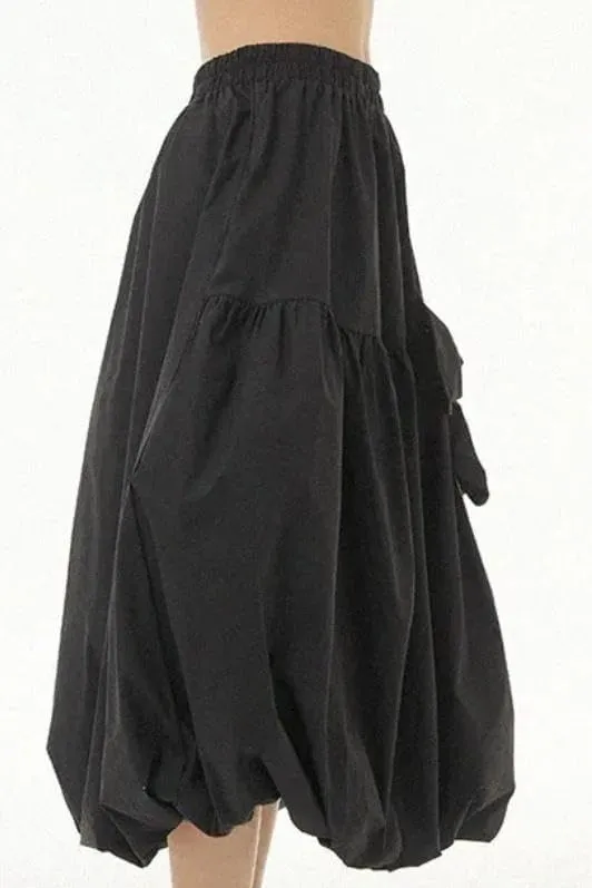 Women Bubble Long Skirt Y2k Flowy Swing A Line Maxi Skirt Cute Ruffle Pleated Midi Skirt Summer Balloon Skirt