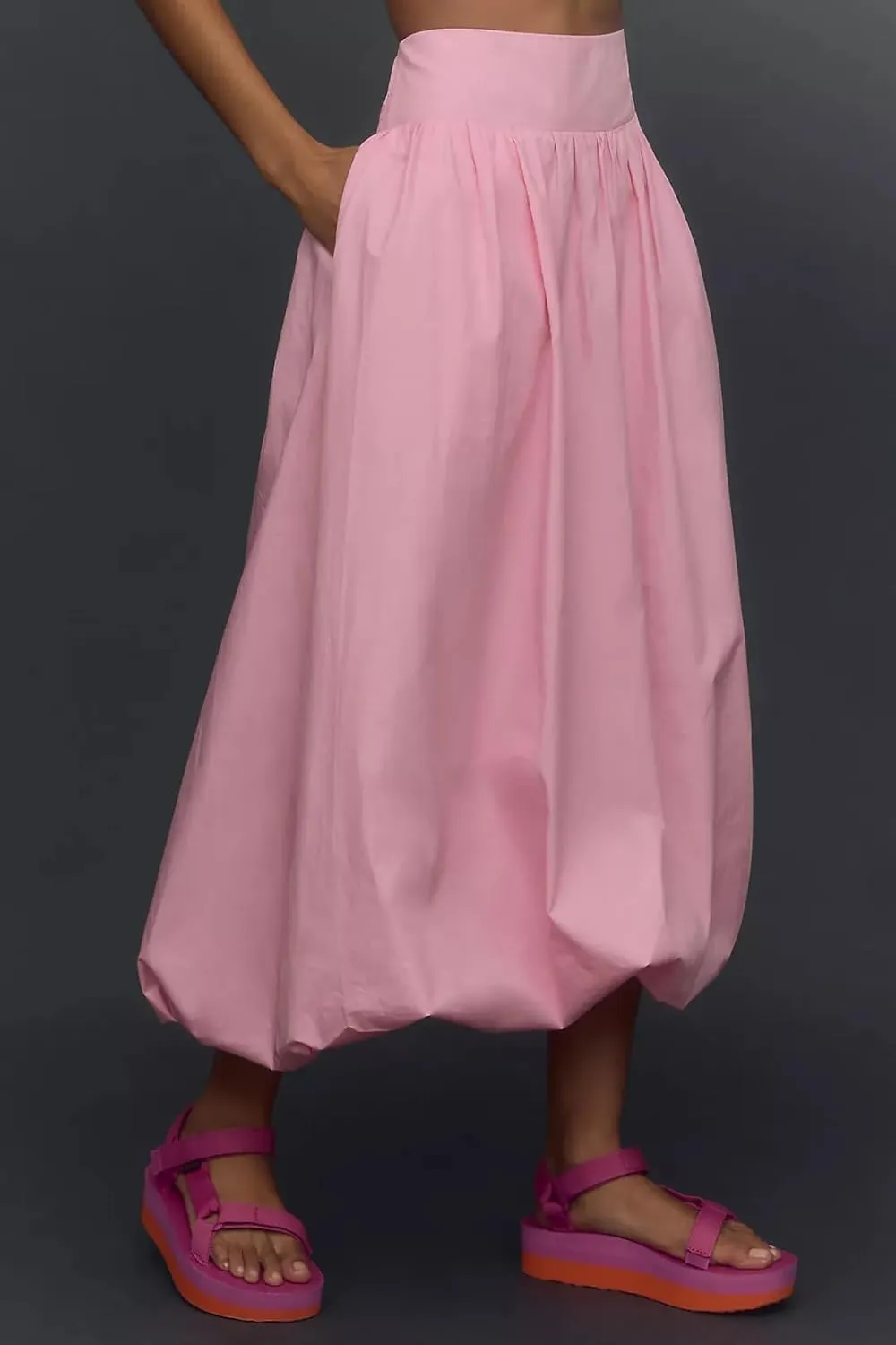 Women Bubble Maxi Skirt Casual Elastic Low Waist Flowy A Line Long Skirt Summer Ruffle Balloon Y2K Skirt