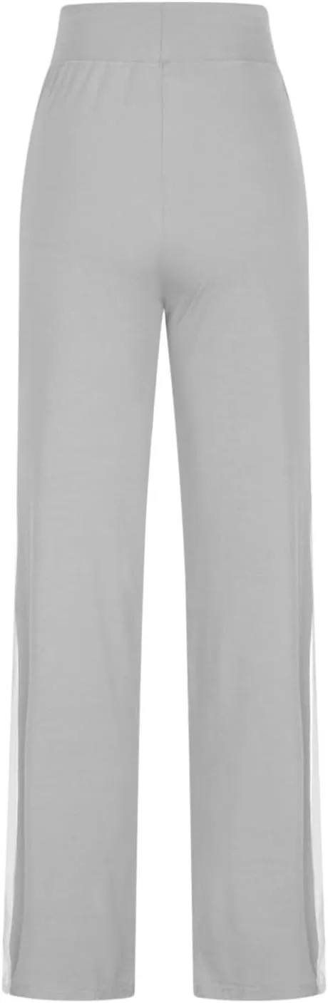 Women Comfy Soft Modal Pajama Pants Wide Leg Drawstring High Waist Stretchy Yoga Trouser Striped Casual Lounge Pant