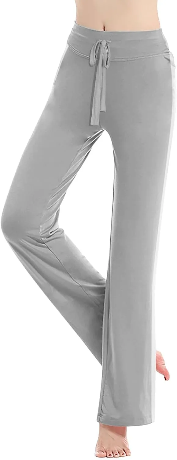 Women Comfy Soft Modal Pajama Pants Wide Leg Drawstring High Waist Stretchy Yoga Trouser Striped Casual Lounge Pant