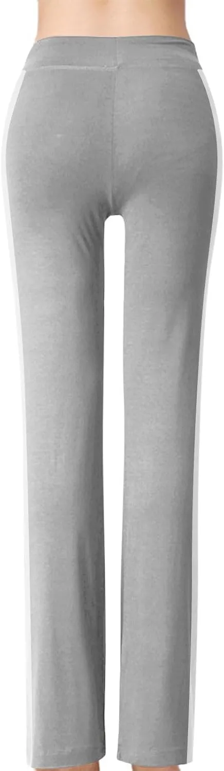 Women Comfy Soft Modal Pajama Pants Wide Leg Drawstring High Waist Stretchy Yoga Trouser Striped Casual Lounge Pant