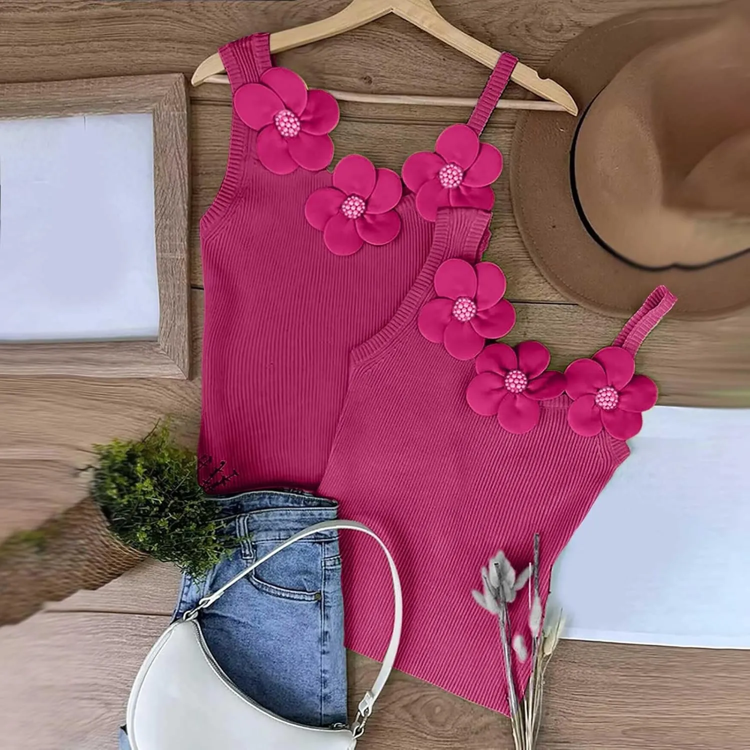 Women Fashion Solid Sexy Flower Bodice Casual Sleeveless Vest Lace Cold Shoulder Top